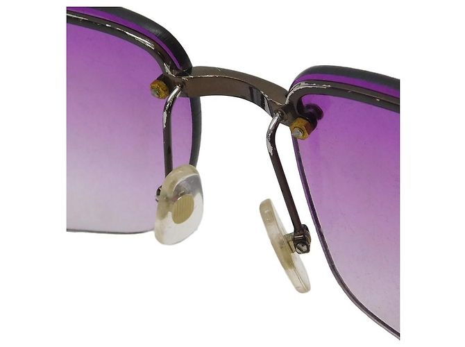 Occhiali da sole senza montatura con gradiente nero, viola e viola di Gucci Porpora - vista 8