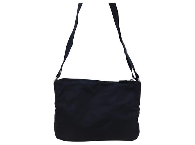Borsa a tracolla incrociata in nylon nero con logo Prada Sport - vista 2