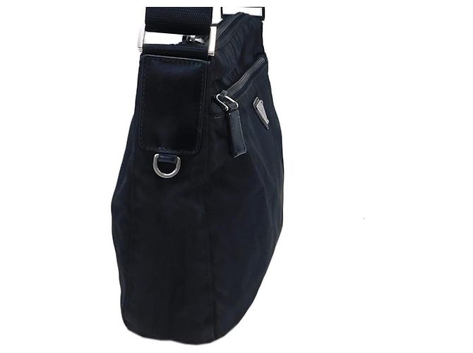 Borsa a tracolla incrociata in nylon nero con logo Prada Sport - vista 3