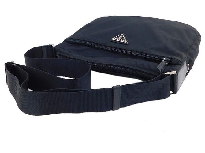 Borsa a tracolla incrociata in nylon nero con logo Prada Sport - vista 4