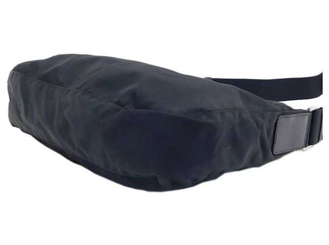 Borsa a tracolla incrociata in nylon nero con logo Prada Sport - vista 6