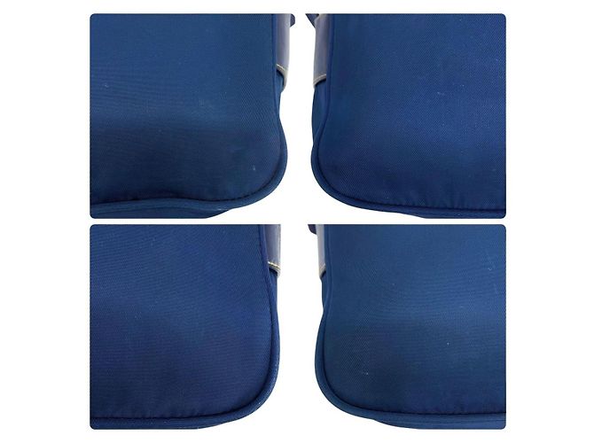 Borsa a tracolla incrociata in nylon blu navy con logo Prada Sport - vista 4