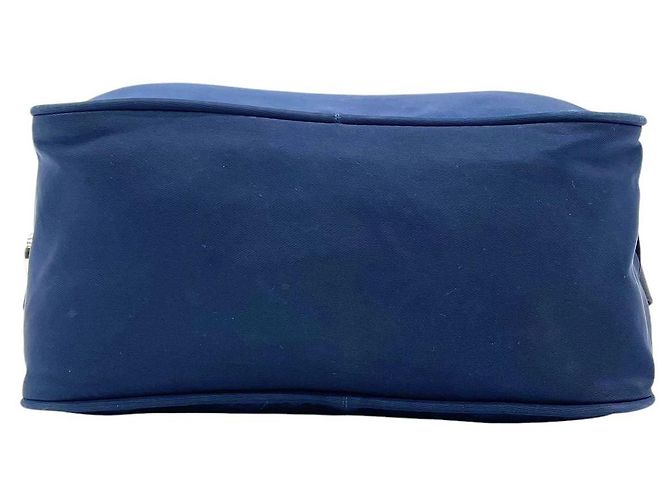 Borsa a tracolla incrociata in nylon blu navy con logo Prada Sport - vista 7