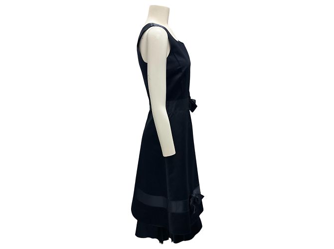 Bow Vestido sin mangas de seda duchesse azul marino con detalle de lazo Prada - vista 2