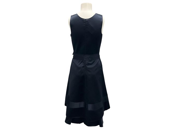 Bow Vestido sin mangas de seda duchesse azul marino con detalle de lazo Prada - vista 3