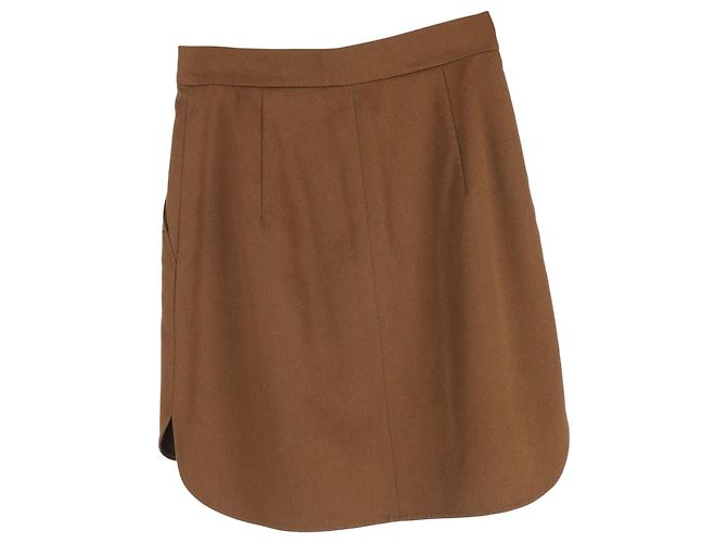 Falda Mini Zorro Max Mara en pelo de camello marrón Castaño Roja - vista 2