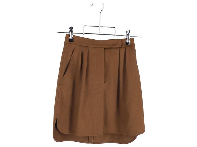 Falda Mini Zorro Max Mara en pelo de camello marrón Castaño Roja - vista 4