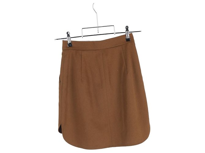 Falda Mini Zorro Max Mara en pelo de camello marrón Castaño Roja - vista 5