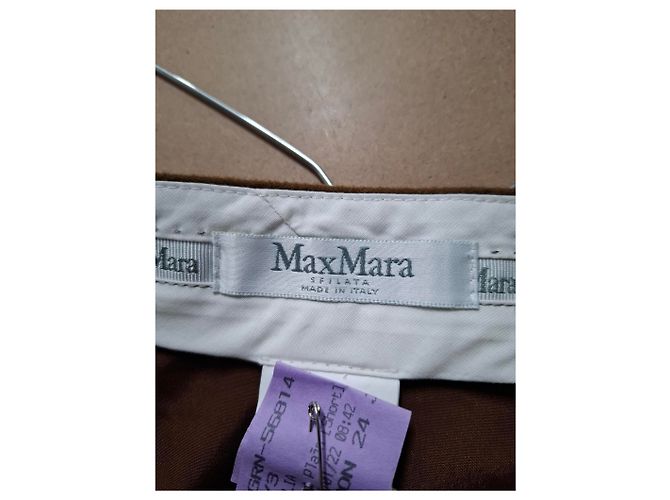 Falda Mini Zorro Max Mara en pelo de camello marrón Castaño Roja - vista 6