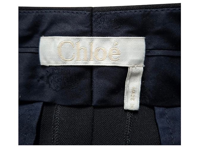 Chloé gerade Beinform Hose aus schwarzer Wolle - Ansicht 3