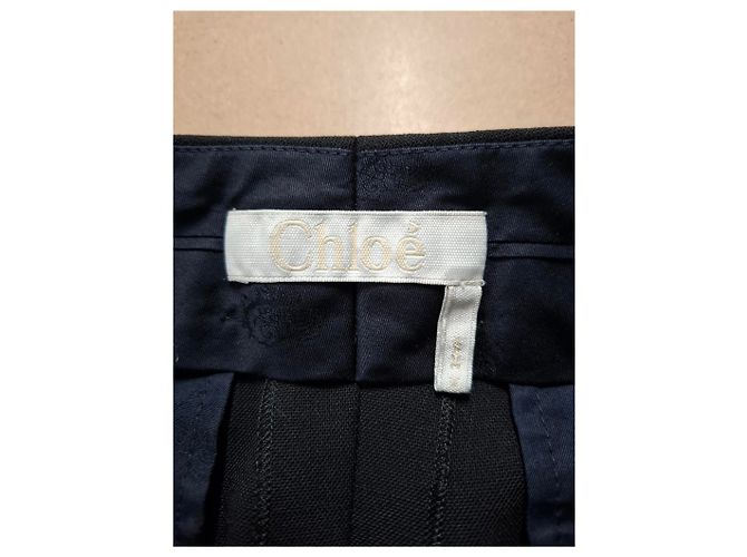 Chloé gerade Beinform Hose aus schwarzer Wolle - Ansicht 6