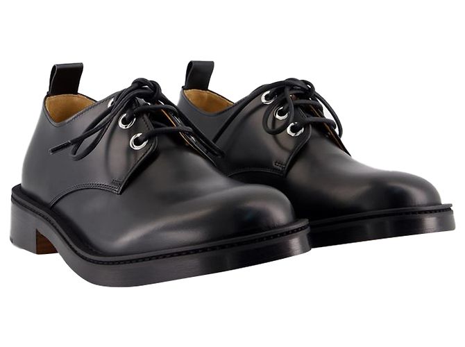 Derby stringati - Alexander McQueen - Pelle - Nero - vista 2
