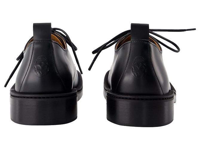 Derby stringati - Alexander McQueen - Pelle - Nero - vista 3