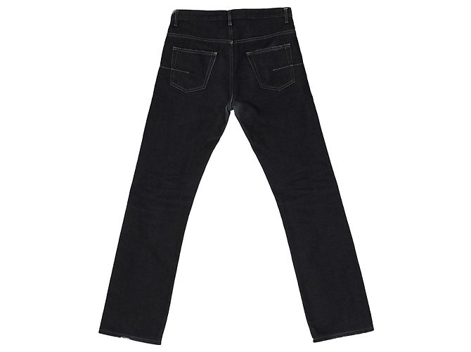 Dior Dark Wash Jeans in Navy Blue Cotton Light blue - view 2