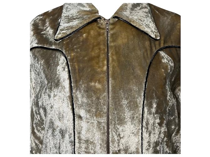 Giacca bomber con zip Saint Laurent in viscosa dorata D'oro - vista 4