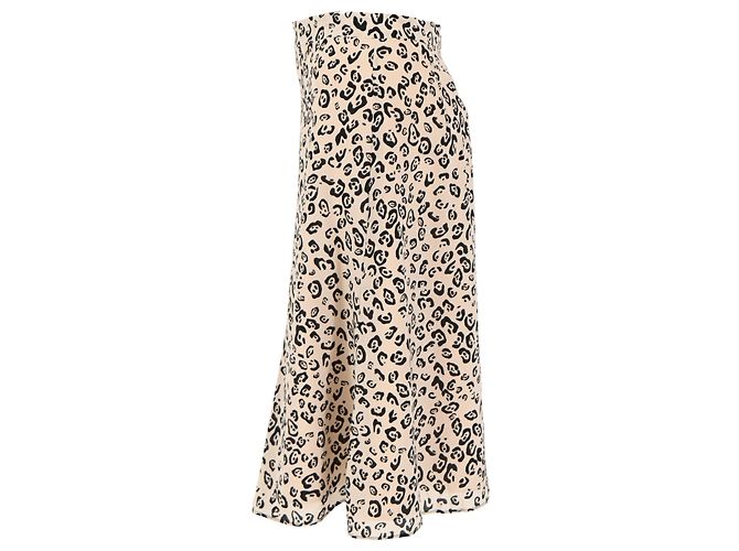 Falda midi de seda beige con estampado de leopardo Altuzarra - vista 2