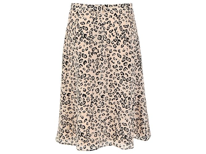 Falda midi de seda beige con estampado de leopardo Altuzarra - vista 3