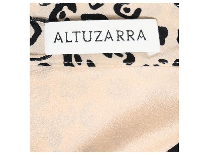 Falda midi de seda beige con estampado de leopardo Altuzarra - vista 4