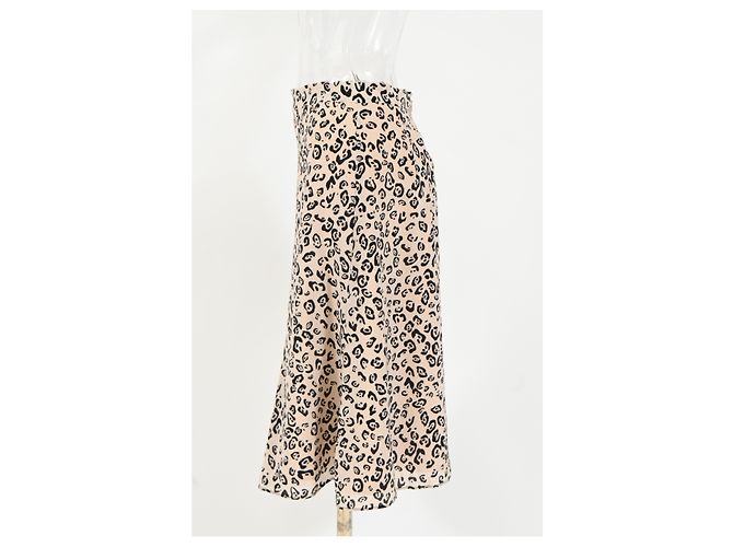 Falda midi de seda beige con estampado de leopardo Altuzarra - vista 6