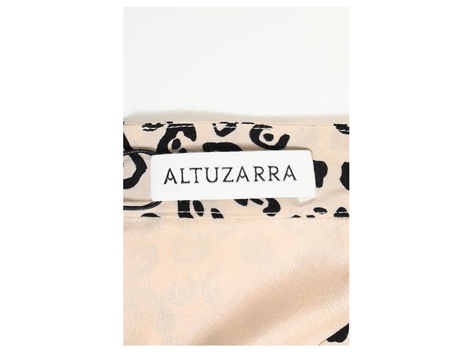 Falda midi de seda beige con estampado de leopardo Altuzarra - vista 8