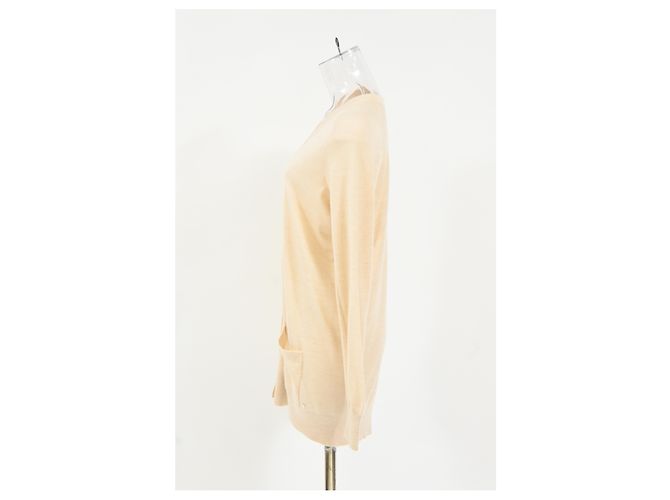Cardigã abotoado Hermès em lã creme Branco Cru - vista 7