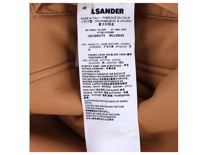 Jil Sander Jacke aus braunem Leder mit Pelzbesatz - Ansicht 4