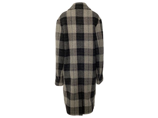 Acne Studios Check Coat in Grey Wool - view 3