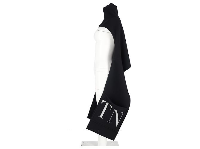 Écharpe à capuche VLTN Valentino Garavani avec poches en laine noire - vue 5
