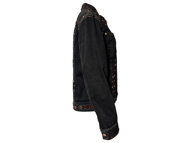 Chaqueta de mezclilla negra de algodón adornada con joyas Givenchy Negro - vista 2