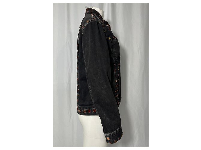 Chaqueta de mezclilla negra de algodón adornada con joyas Givenchy Negro - vista 8
