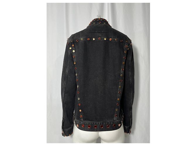 Chaqueta de mezclilla negra de algodón adornada con joyas Givenchy Negro - vista 9