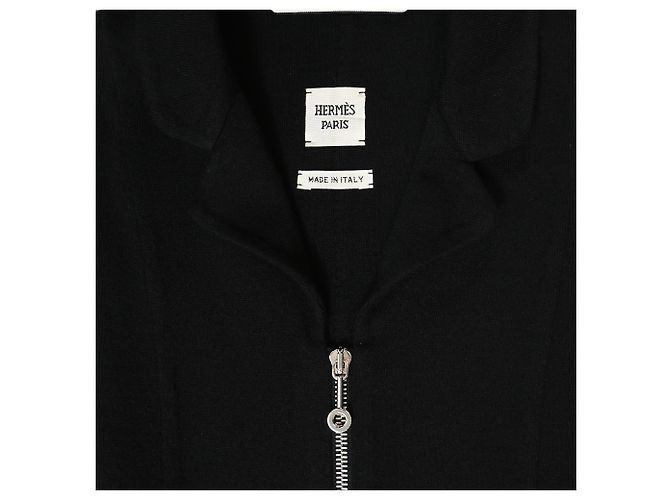Hermès Reißverschlussjacke aus schwarzer Wolle - Ansicht 5