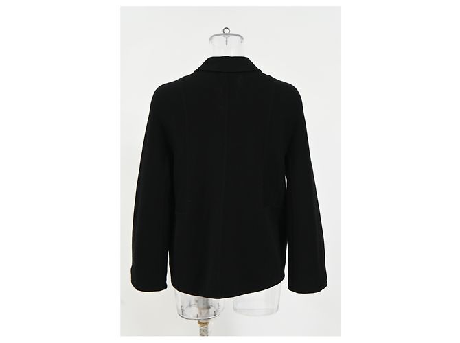 Hermès Reißverschlussjacke aus schwarzer Wolle - Ansicht 8