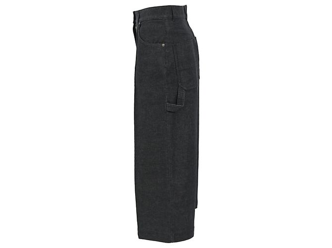 Jeans dritti con pieghe Hermès in cotone grigio - vista 2