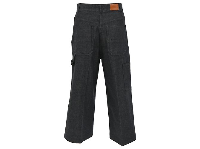 Jeans dritti con pieghe Hermès in cotone grigio - vista 3