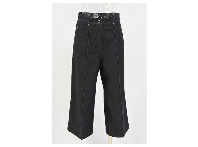 Jeans dritti con pieghe Hermès in cotone grigio - vista 5