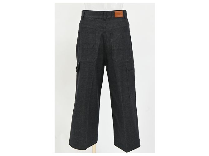 Jeans dritti con pieghe Hermès in cotone grigio - vista 7