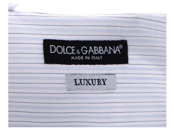 Camicia a righe Dolce & Gabbana in cotone azzurro Blu Blu chiaro - vista 10