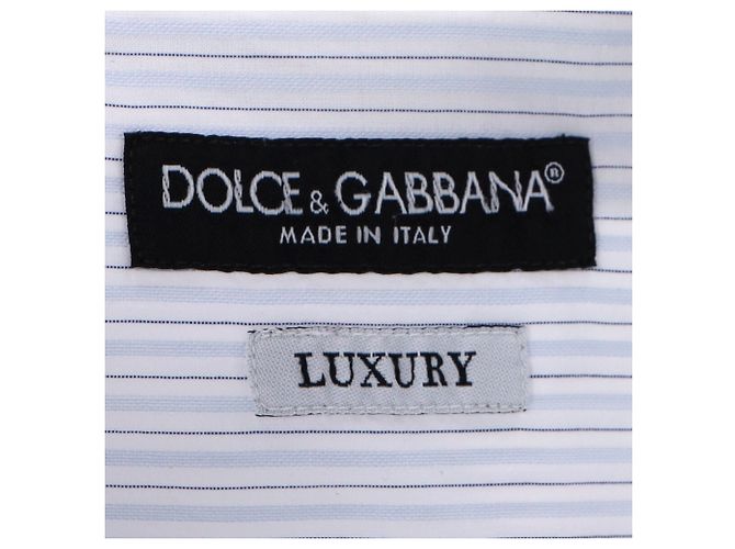 Camicia a righe Dolce & Gabbana in cotone azzurro Blu Blu chiaro - vista 4
