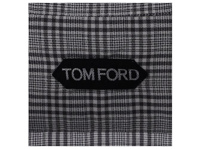 Camicia a quadri Tom Ford in cotone grigio - vista 4