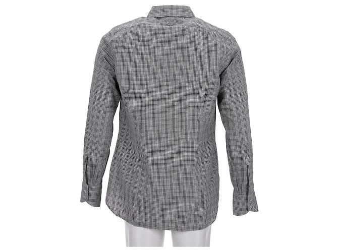 Camicia a quadri Tom Ford in cotone grigio - vista 9