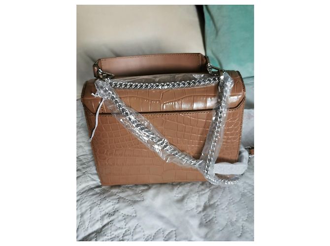 Borsa Lancel Ninon M Marrone Pelle Effetto Coccodrillo - vista 16