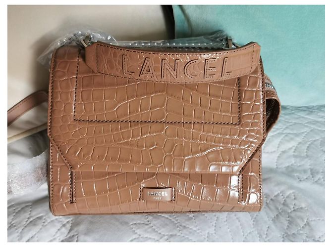 Borsa Lancel Ninon M Marrone Pelle Effetto Coccodrillo - vista 2