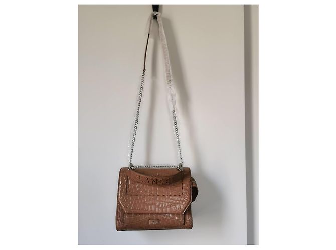 Borsa Lancel Ninon M Marrone Pelle Effetto Coccodrillo - vista 3