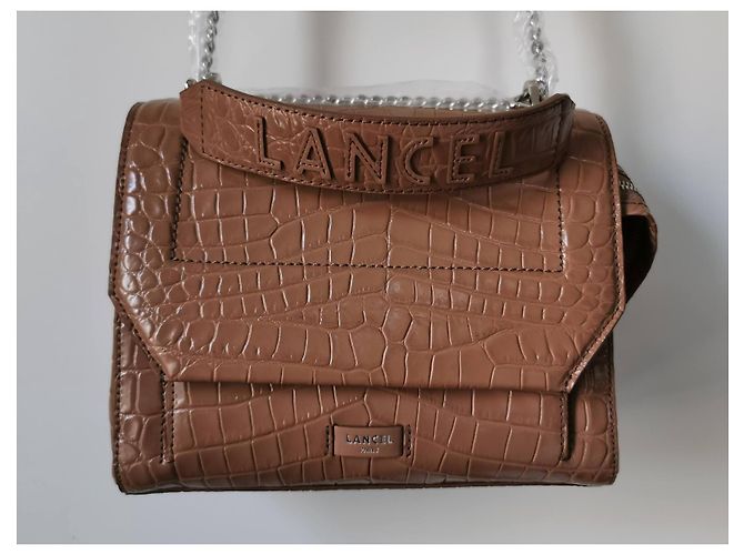 Borsa Lancel Ninon M Marrone Pelle Effetto Coccodrillo - vista 5