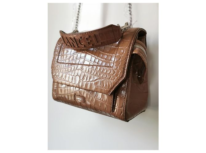 Borsa Lancel Ninon M Marrone Pelle Effetto Coccodrillo - vista 7