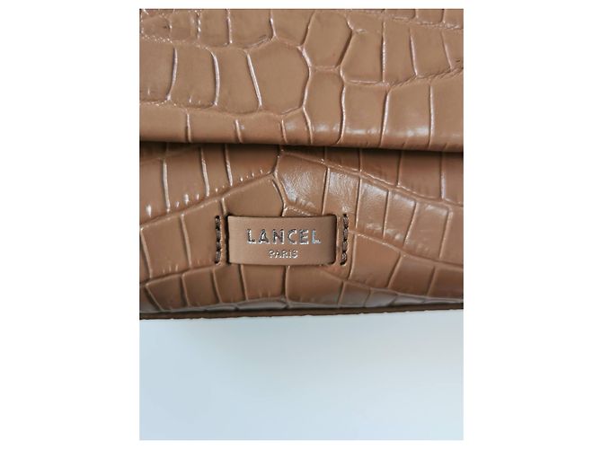 Borsa Lancel Ninon M Marrone Pelle Effetto Coccodrillo - vista 8