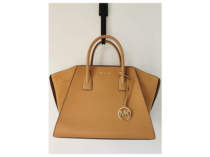 Borsa Michael Kors April 2 in pelle marrone cammello - vista 13