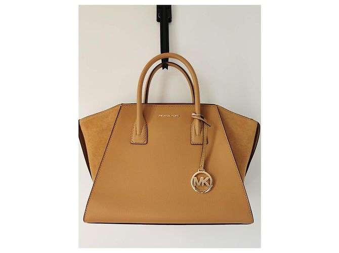 Borsa Michael Kors April 2 in pelle marrone cammello - vista 14