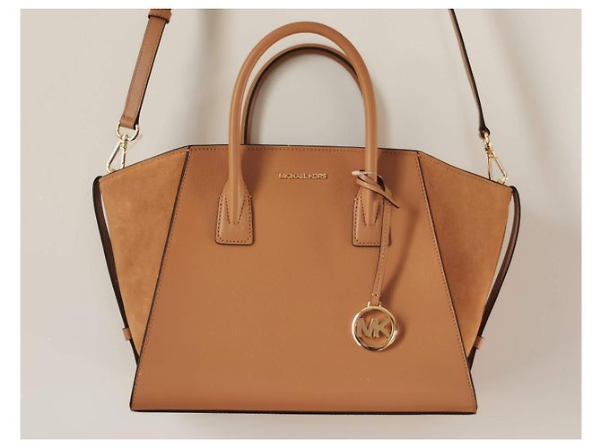 Borsa Michael Kors April 2 in pelle marrone cammello - vista 17